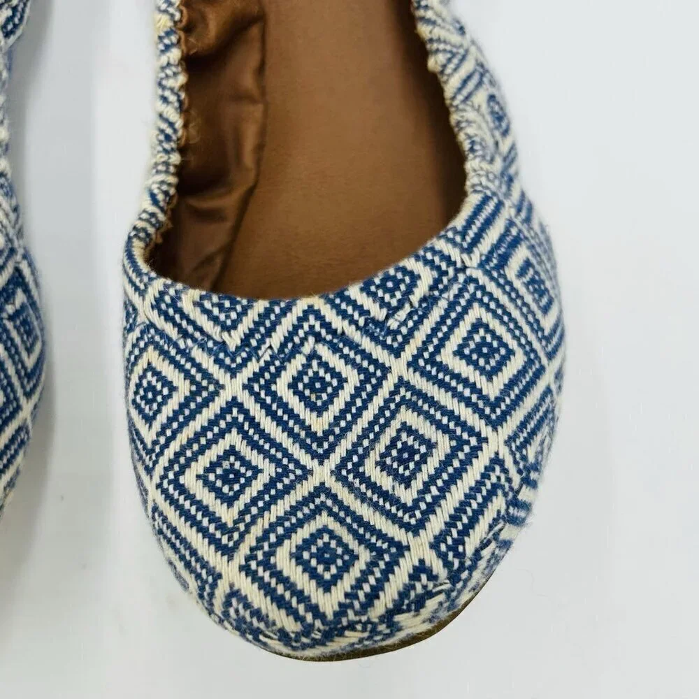 Lucky Brand Erin Women's Size 7.5B Flats Shoes Slip On Ballet Blue Aztec Print